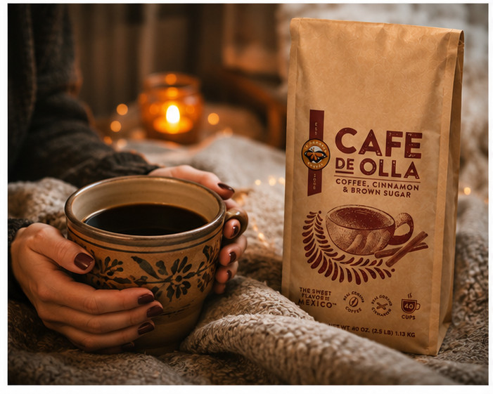 2PACK – CAFE De OLLA Cinnamon Brown Sugar Spiced Mexican Dark Roast Coffee 2.5lb