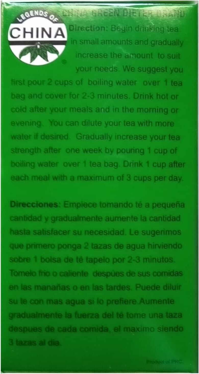China Green Dieters Tea Caffeine Free, 2.12 Oz, 30 Count