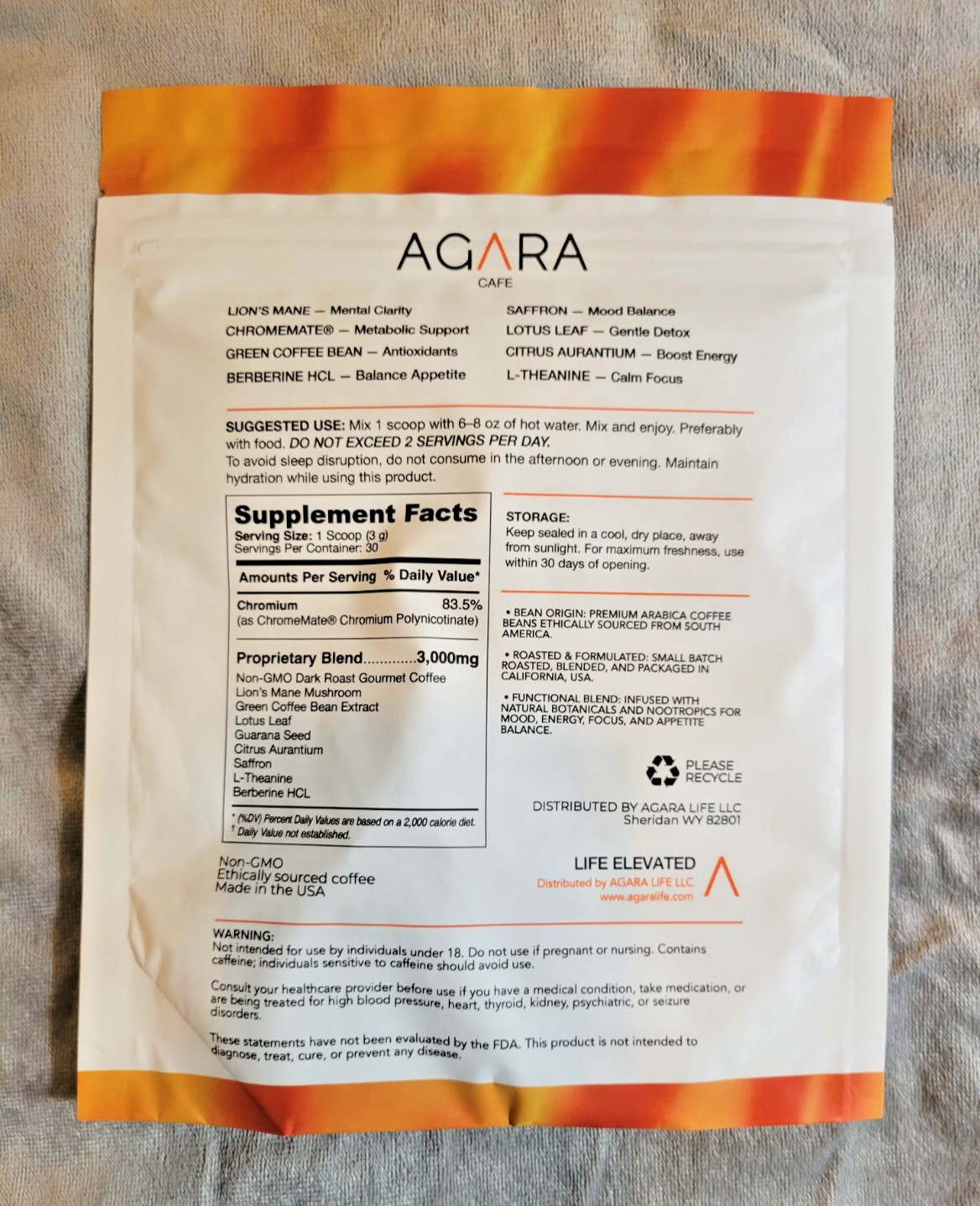 AGARA CAFE Weight Loss Focus & Energy Dark Roast Coffee Premium Arabica Blend