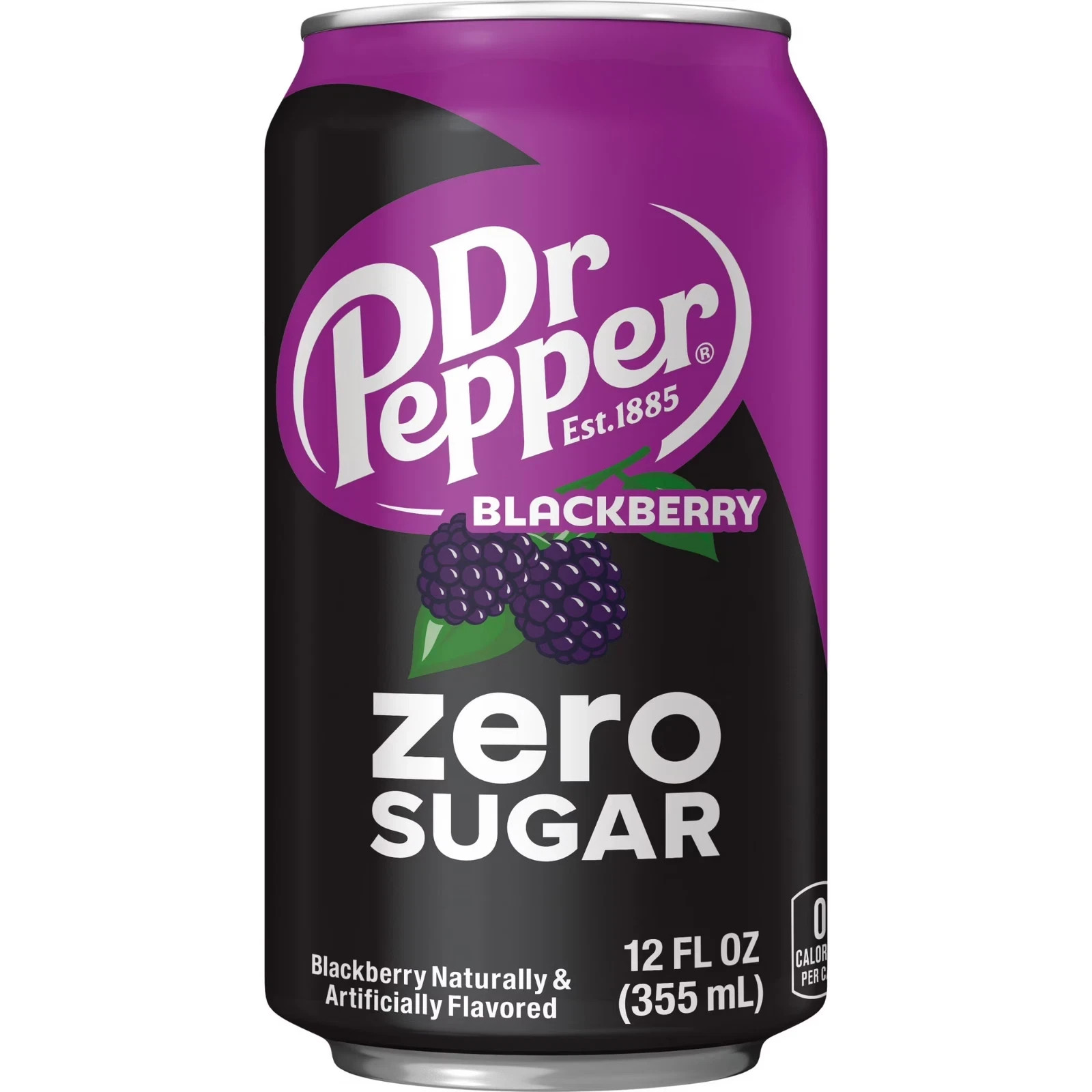 Dr Pepper Blackberry Zero sugar Soda Pop 12 fl oz 12 pack cans – Free Shipping