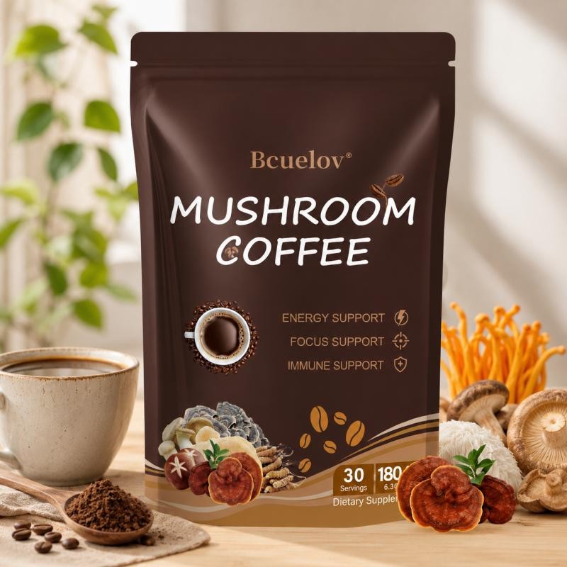 Instant Herbal Coffee Blend 30 Servings Arabica Powder Drink Mix 6.35oz Vegan