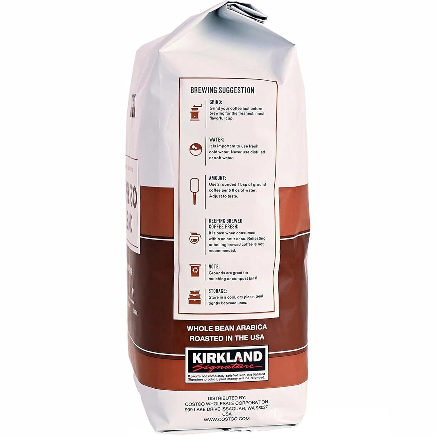 2 Packs Kirkland Signature Dark Roast ESPRESSO BLEND Coffee 2.5 lbs Each = 5 lbs