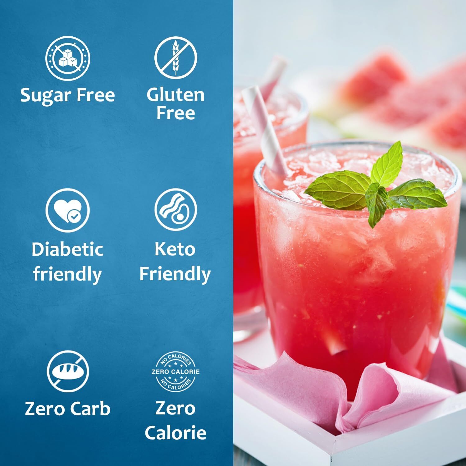 Syruvia Sugar Free Watermelon Syrup 25.4 fl oz, for Drinks, Desserts, & More