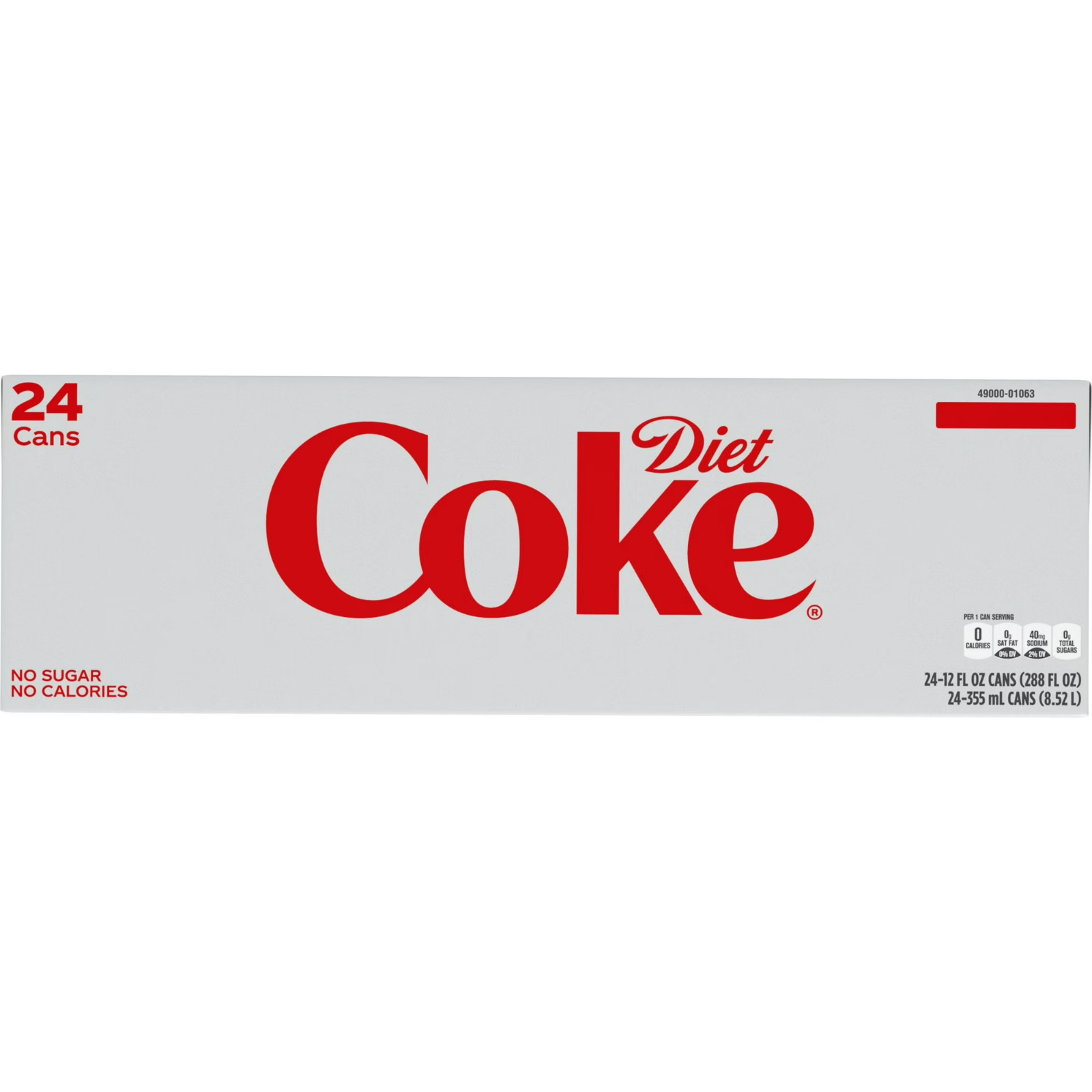 Diet Cola Soda Pop, 12 fl oz Cans, 24 Pack