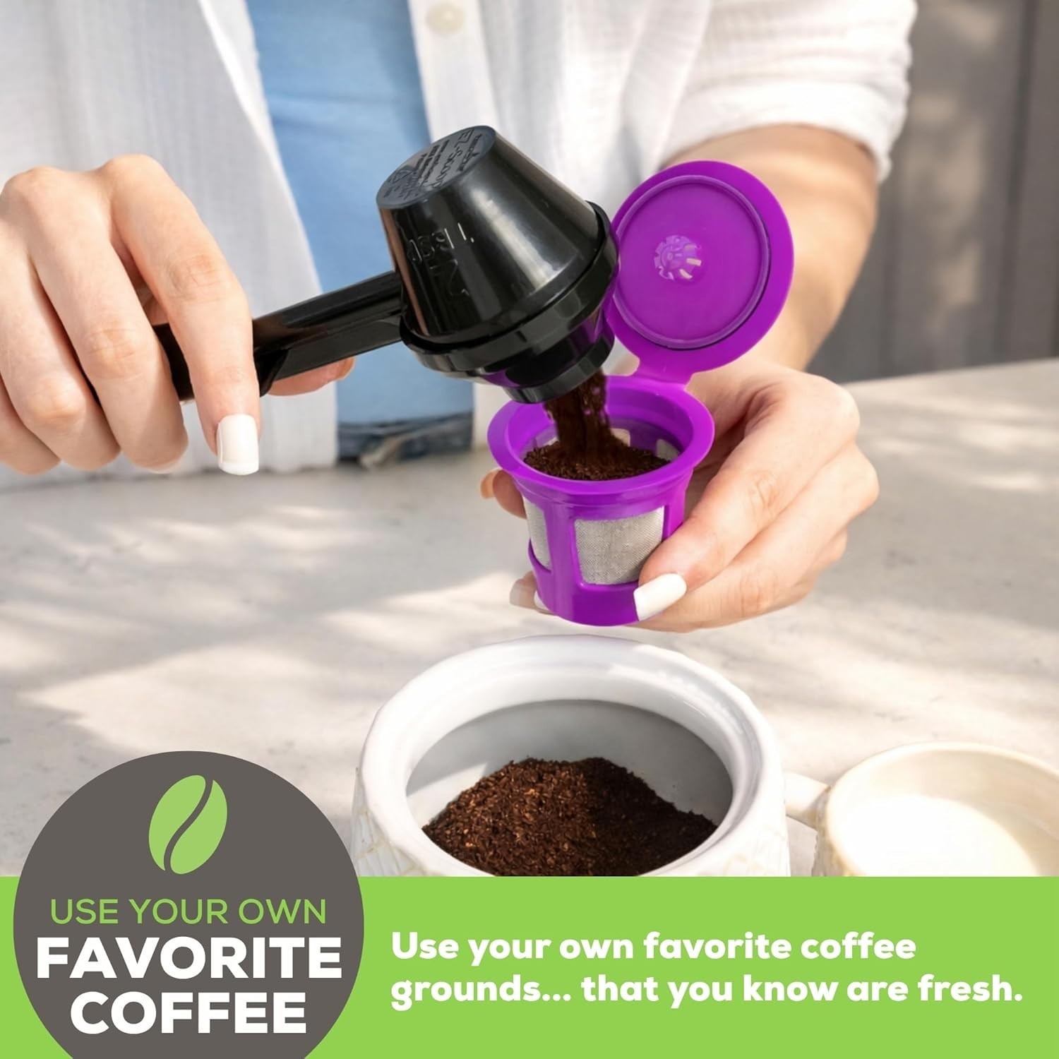 1-Stream Cafe save Reusable K Cup Pod Coffee Filters – Refillable Coffee Pod Cap