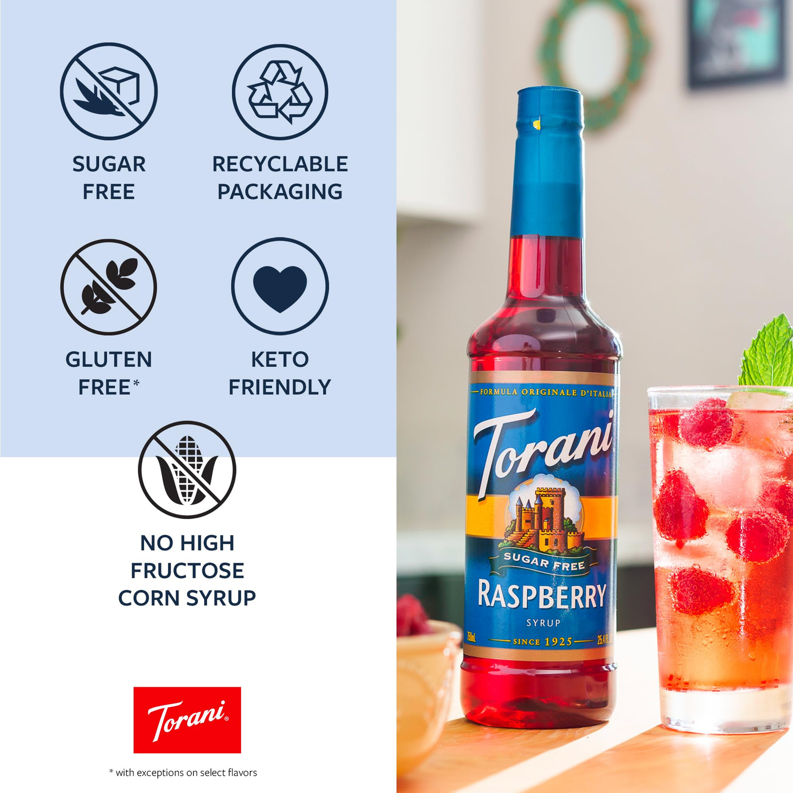 Torani Sugar Free Syrup Coffeehouse Variety Pack 12.7 Ounce Pack of 4