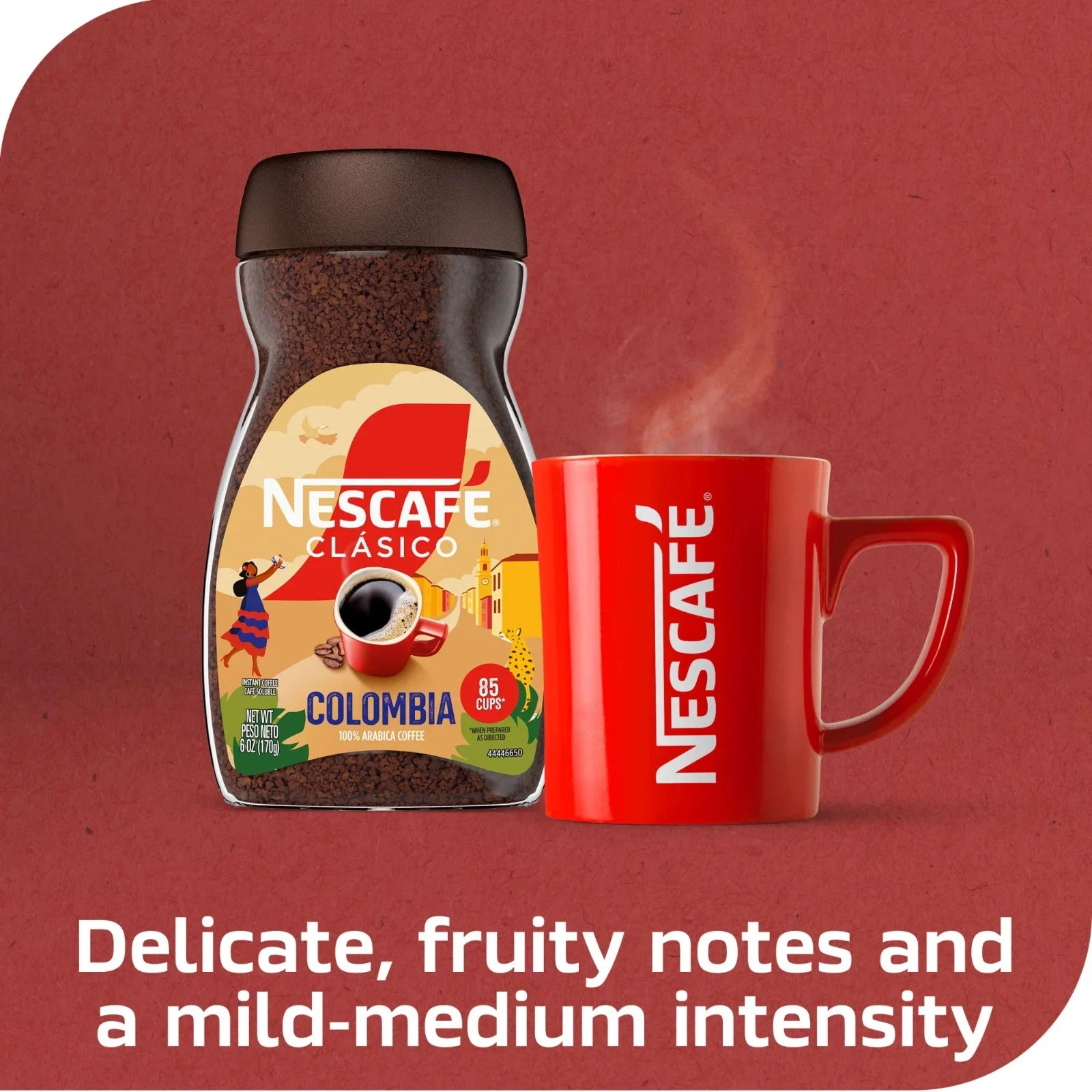 Nescafe Clasico Colombia Medium Roast Instant Coffee, 6 oz