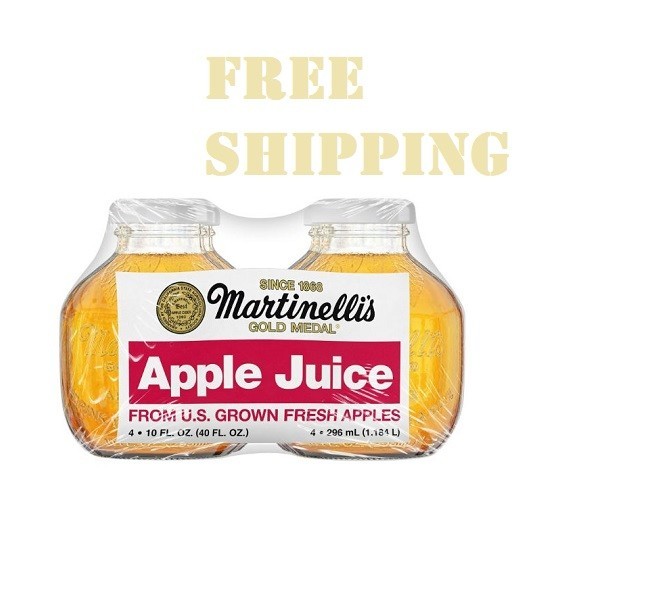Martinelli’s Gold Medal 100% Apple Juice, 10 fl oz, 4 Count Shelf-Stable
