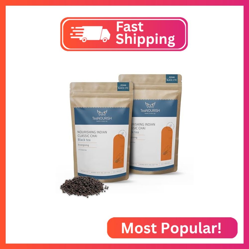 TeaNOURISH Nourishing Indian Classic Chai Tea | Full Bodied Assam CTC Tea Blende