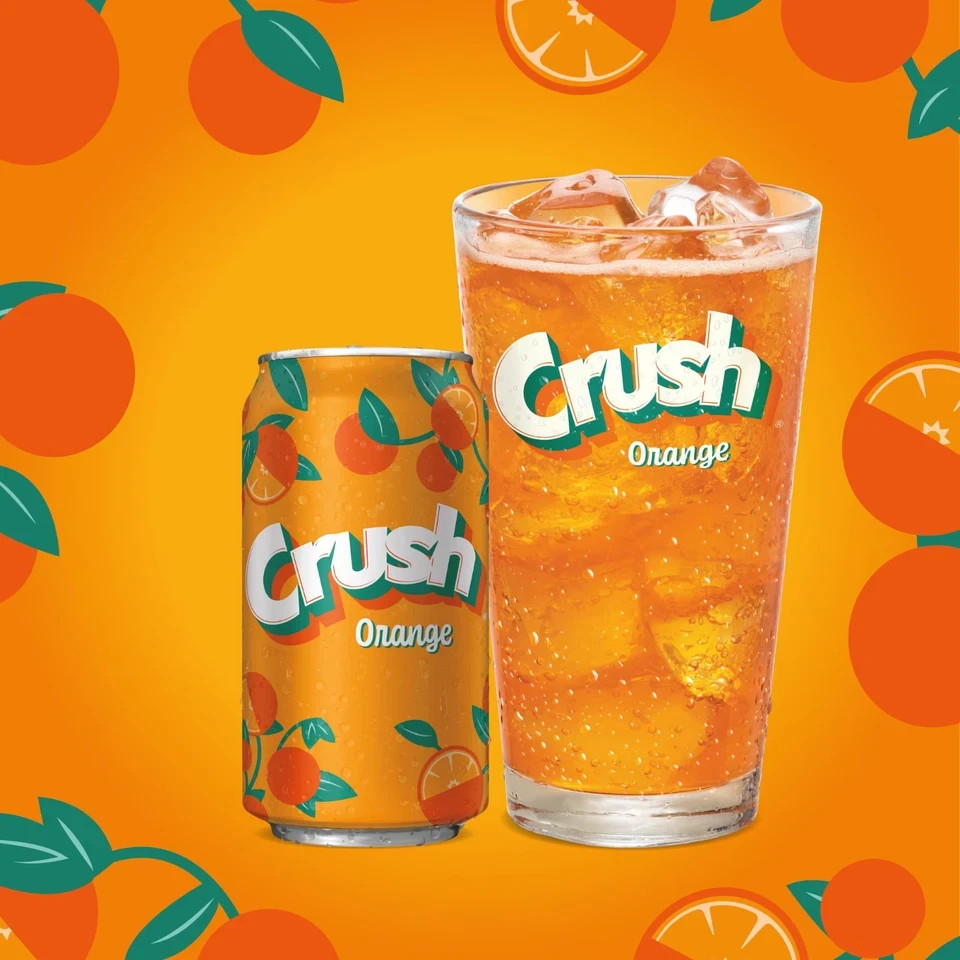 Crush Caffeine Free Orange Soda Pop, 12 fl oz, 12 Pack Cans-free SHIPPING.