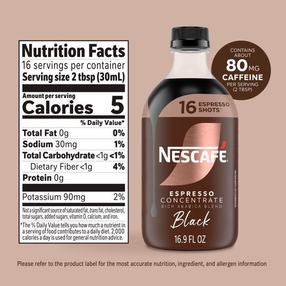 NESCAFÉ Espresso Concentrate Black Coffee Concentrate Instant Espresso 16 Shots