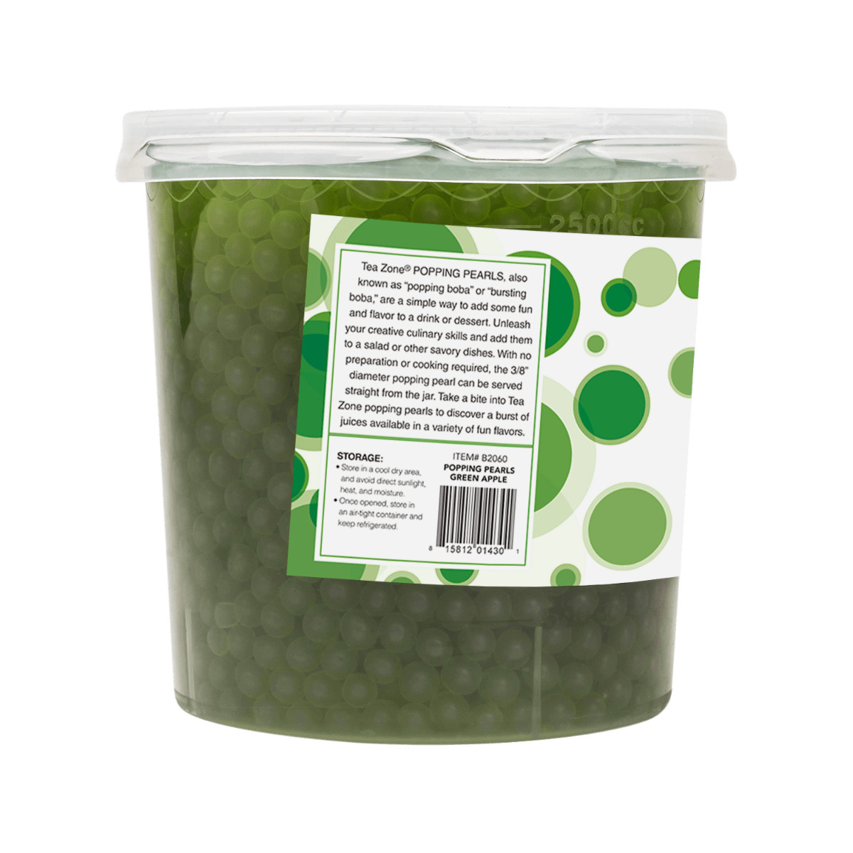 Tea Zone Green Apple Popping Pearls/Popping Boba (B2060, 7 lbs) for Boba Tea