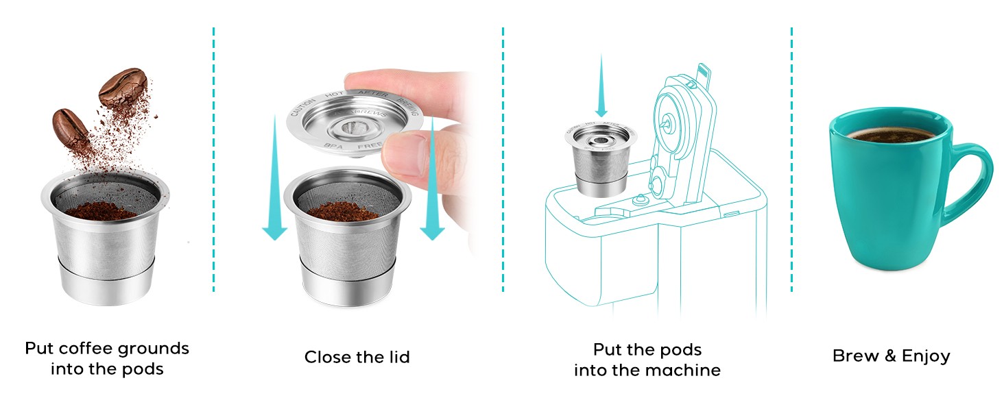 CASKF01 Reusable K Cups Coffee Pods for Keurig, Universal Stainless Steel