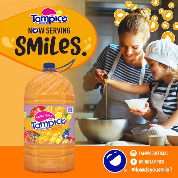Tampico Mango Punch, Mango Orange Tangerine Juice Drink 1 Gallon, 3 pack.