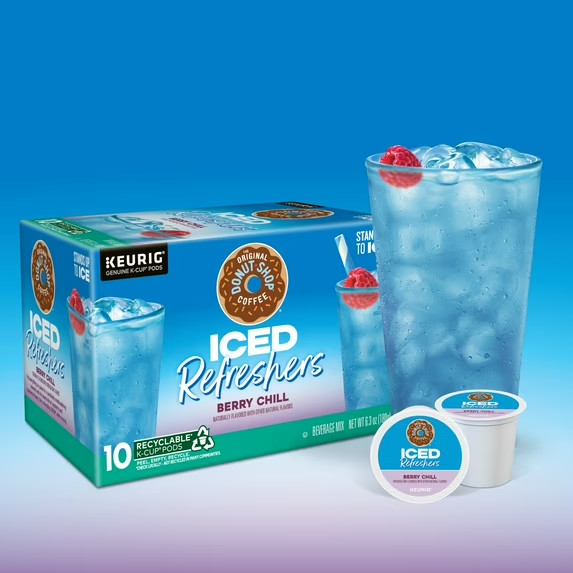 The Original Donut Shop, Iced Refreshers Berry Chill Flavor K-Cup Pods, 10 Count