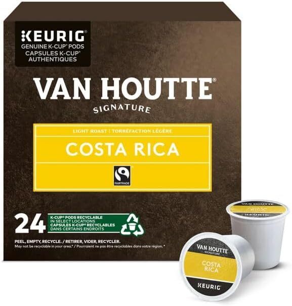 Van Houtte Costa Rica Coffee 24 to 144 Keurig K cups Pick Any Size FREE SHIPPING