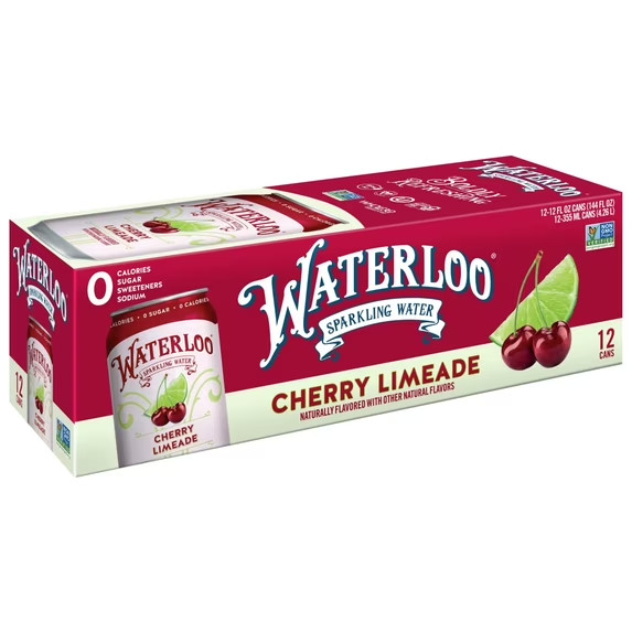 Waterloo Sparkling Water Naturally Flavored 12 Fl Oz Cans (Pack of 12)