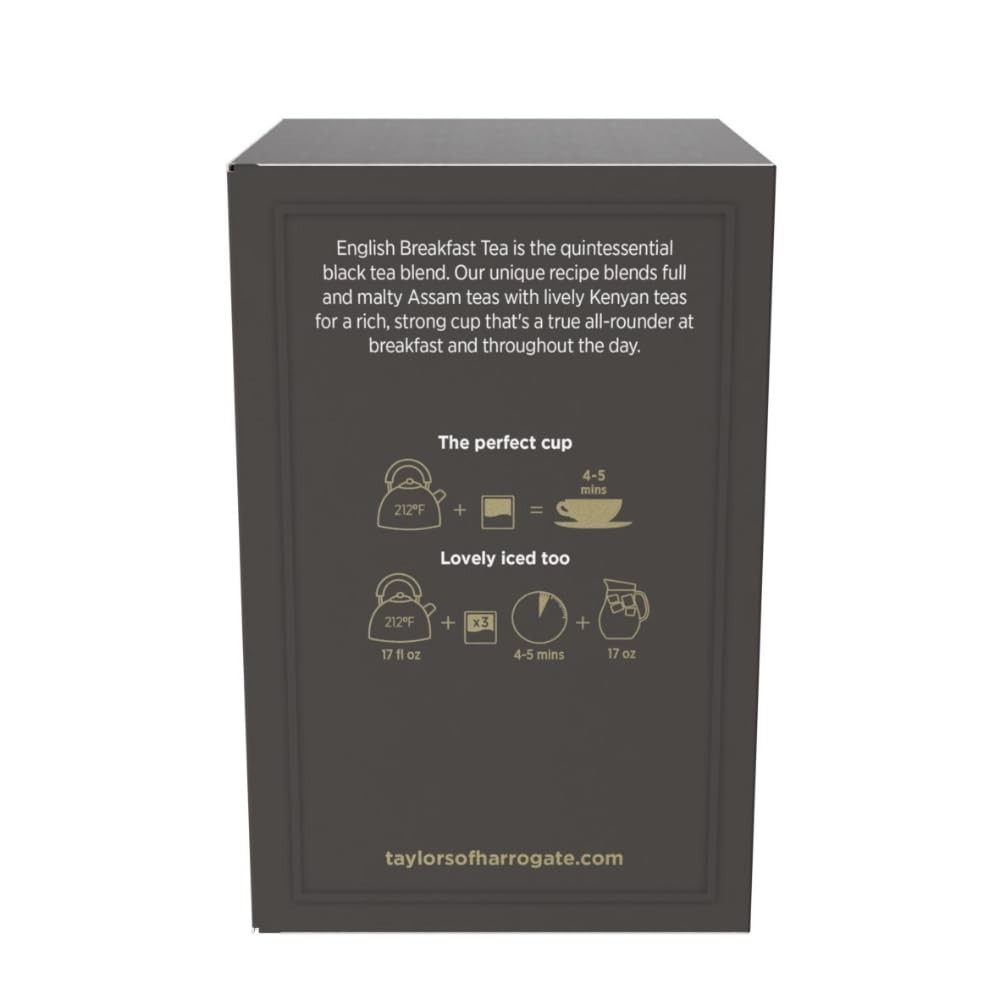 English Breakfast Tea – 50 Caffeinated Pillow Bags for Anytime Enjoyment