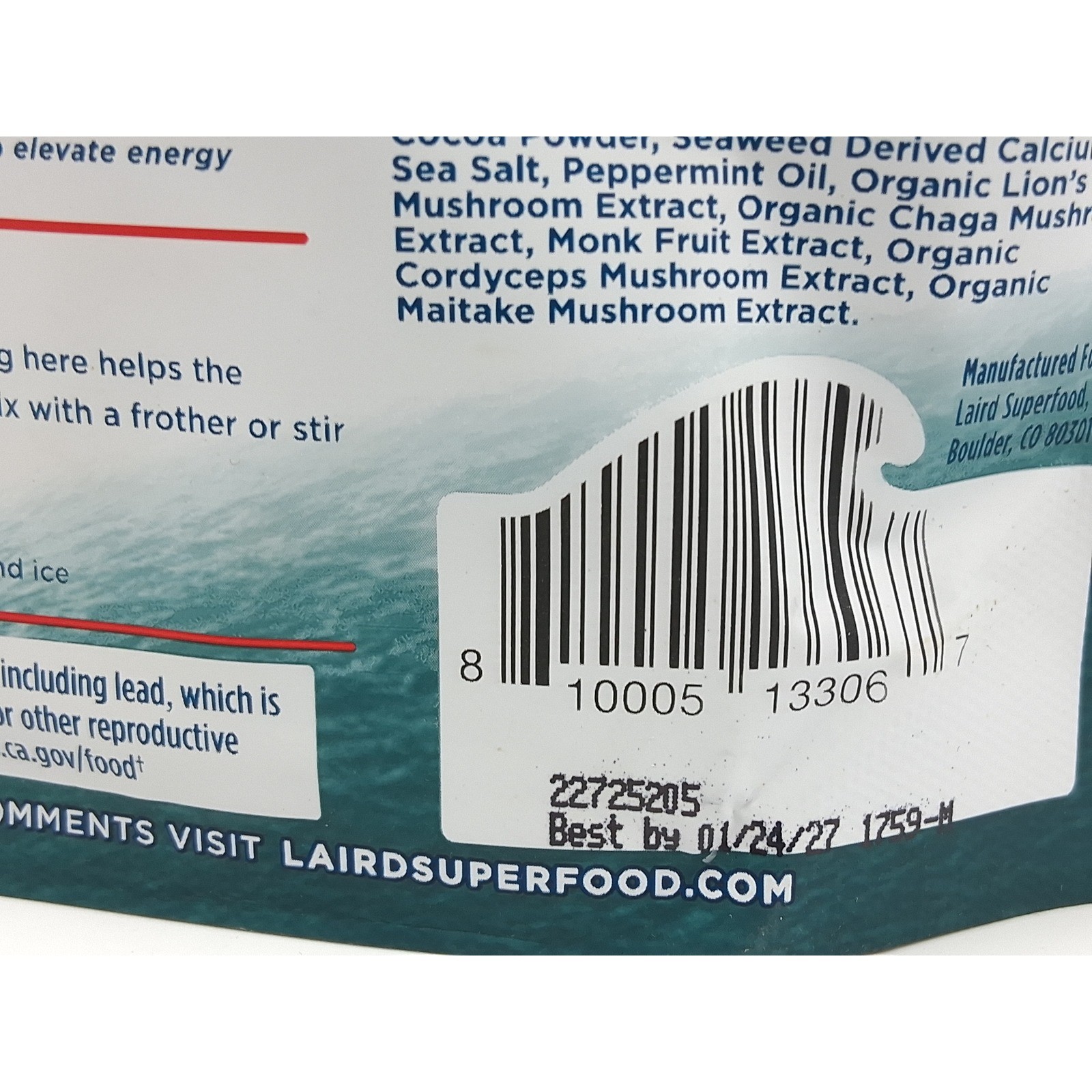 Laird Superfood Instant Latte – Peppermint Mocha – 8 oz / 227 g BB: 1/2027