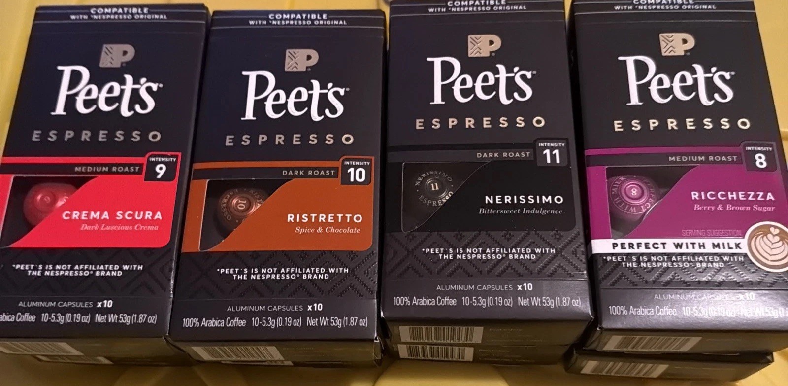 Peet’s Coffee Dark and Medium Roast Espresso Capsules Variety Pack – 80 Count