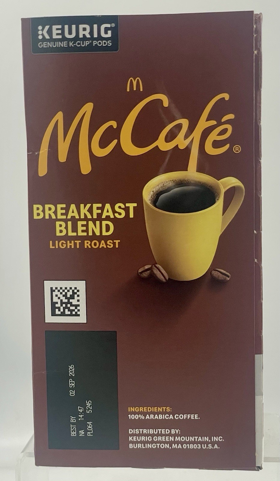 Lot of 2 McCafe Breakfast Blend Light Roast K-Cup 192 Pods EXP 09/26