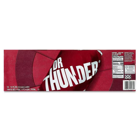Great Value Dr Thunder soda Pop 12 fl oz 12 pack can Free Shipping