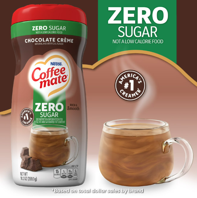 2PK Nestle Coffee mate Chocolate Creme Sugar Free Powder Coffee Creamer, 10.2oz