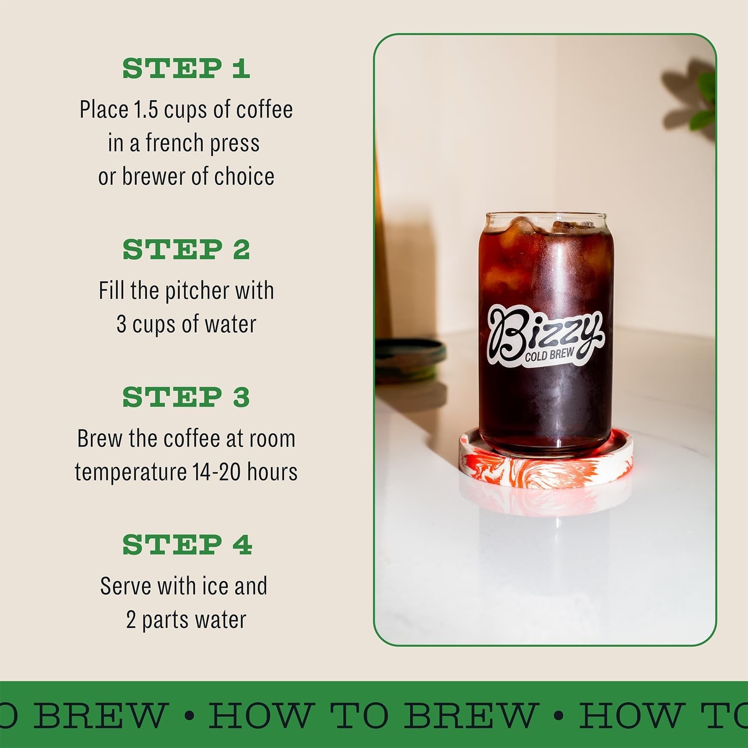 Bizzy Organic Cold Brew Coffee | Espresso Blend | Coarse Ground Coffee | Medi…