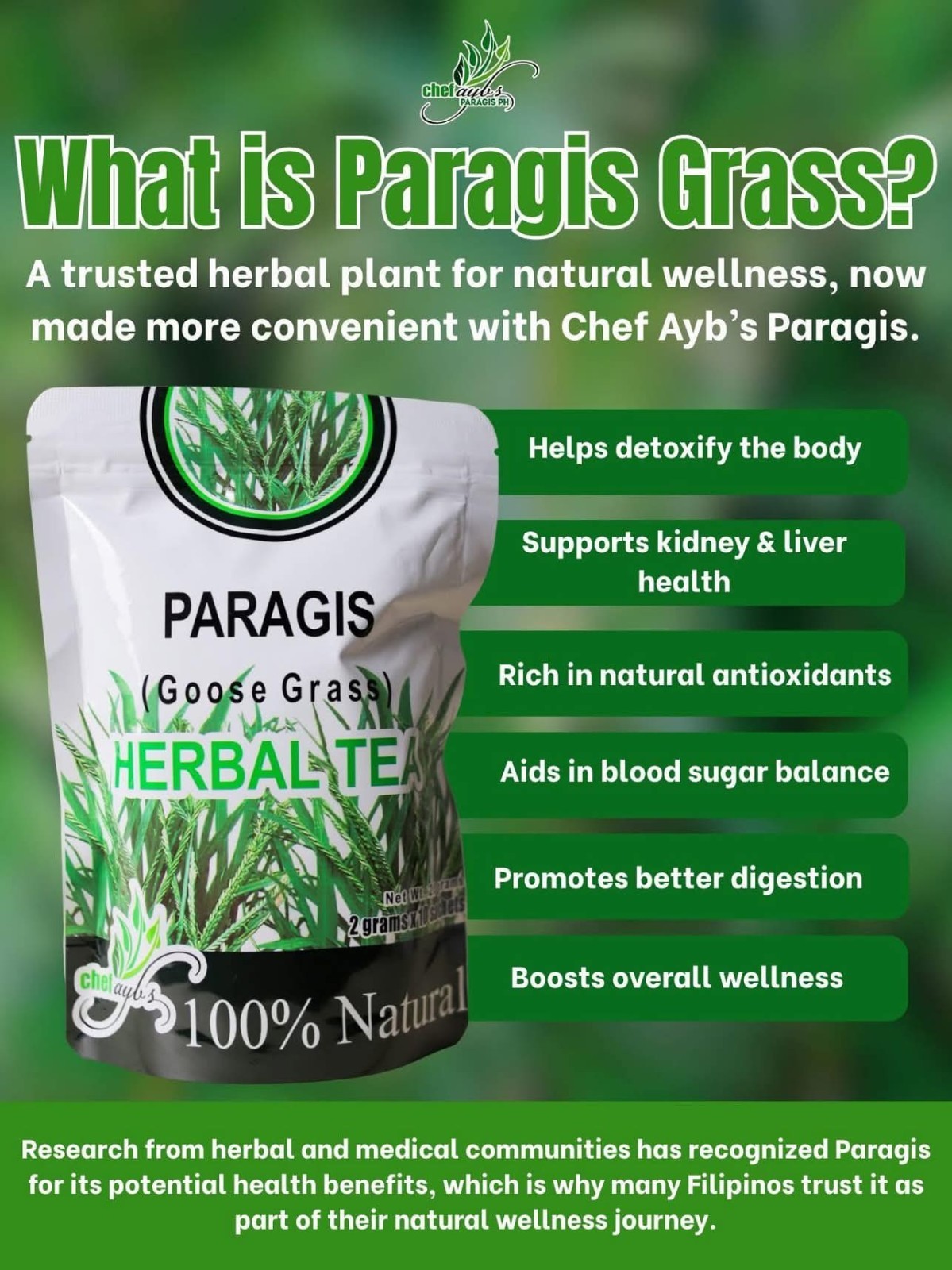 Chef Ayb’s Paragis Herbal Tea 100% Natural Caffeine-Free 2g x 10 Sachets