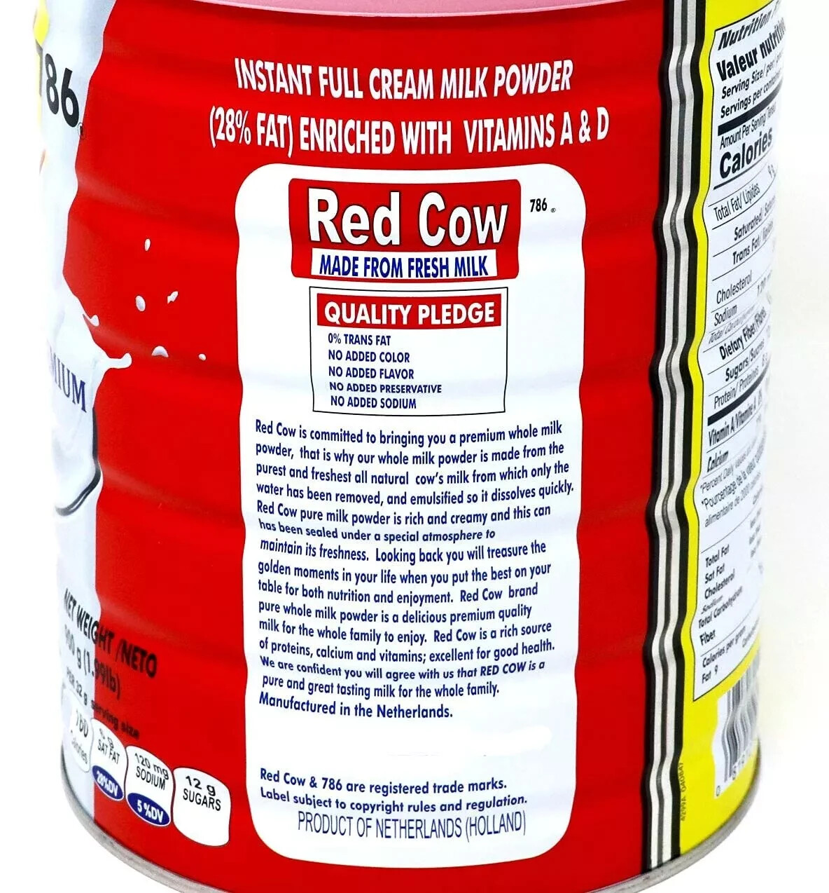 Red Cow Full Cream Milk Powder 900g, Made from Fresh Milk, Dutch Premium