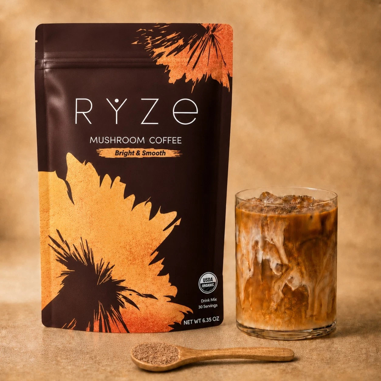 Organic RYZE Mushroom Coffee 1 Pack 30 Servings New Instant Free Shipping
