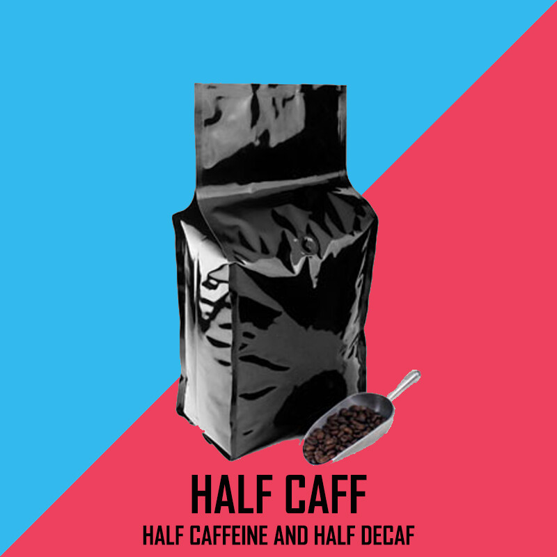 2 , 5, 10 LB HALF CAFF BLEND, HALF CAFFEINE / HALF DECAF ROASTED COFFEE BEANS
