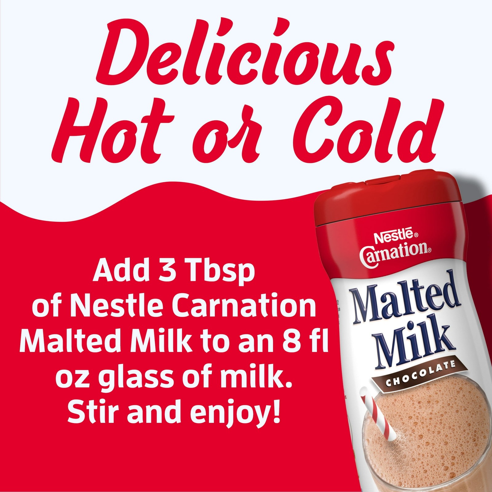 Nestle Carnation Chocolate Malted Milk Instant Stir In Powder Mix, 13 oz Caniste