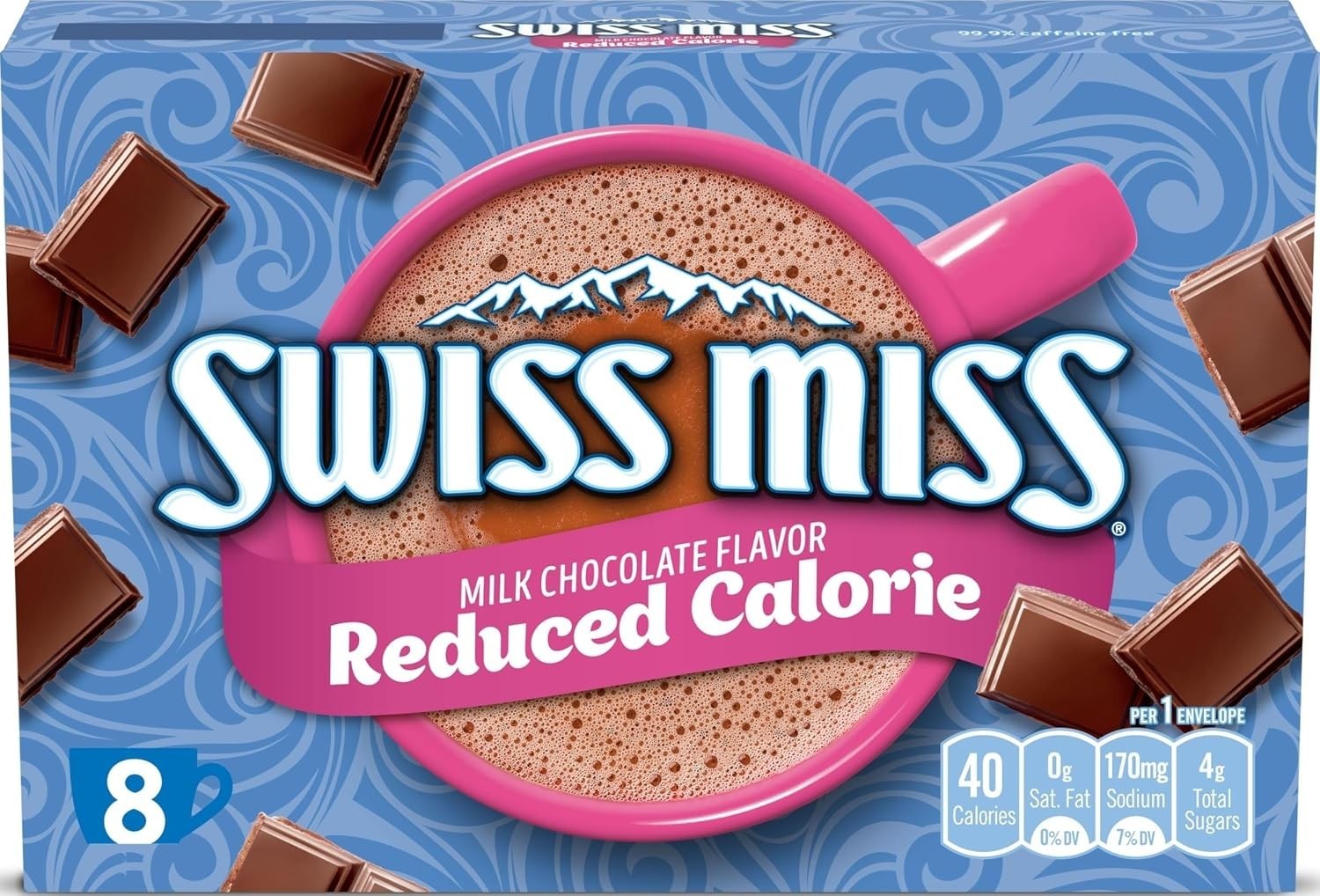 8-Count Milk Chocolate Flavored Cocoa Mix – Gluten-Free, Caffeine-Free Treat