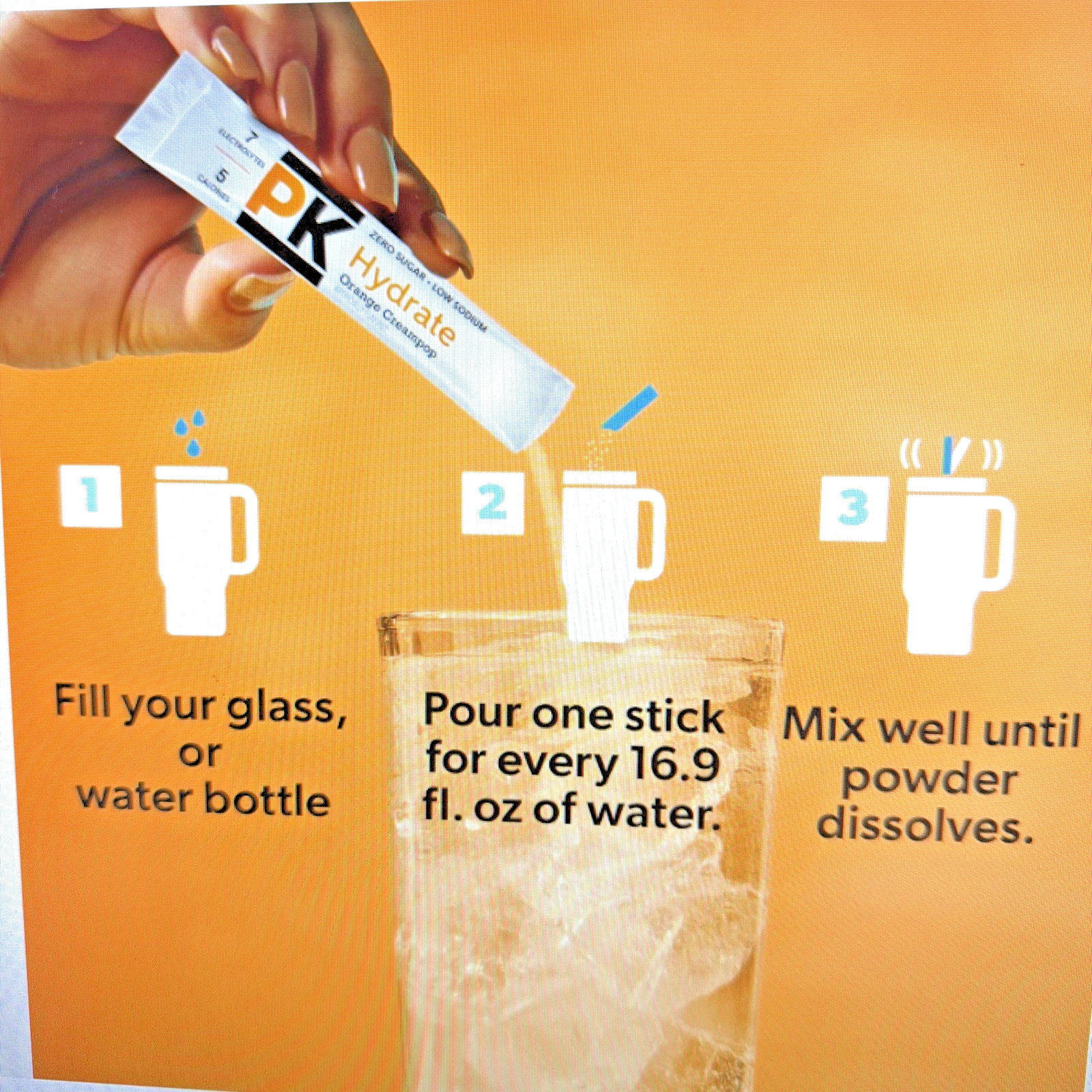 15 Pure Kick Hydration Singles To Go Drink Mix Orange Creampop Includes 15Boxes