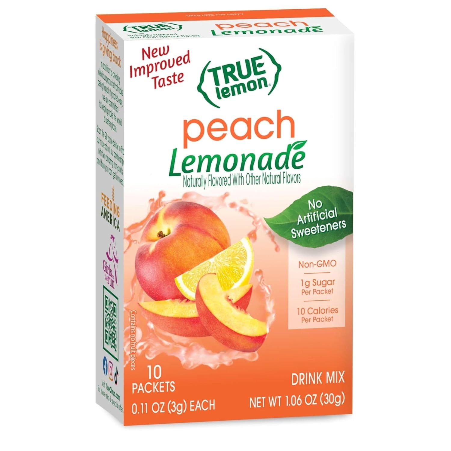 True Lemon Peach Lemonade 10ct (Pack of 1) – Drink Mix – 10 Count