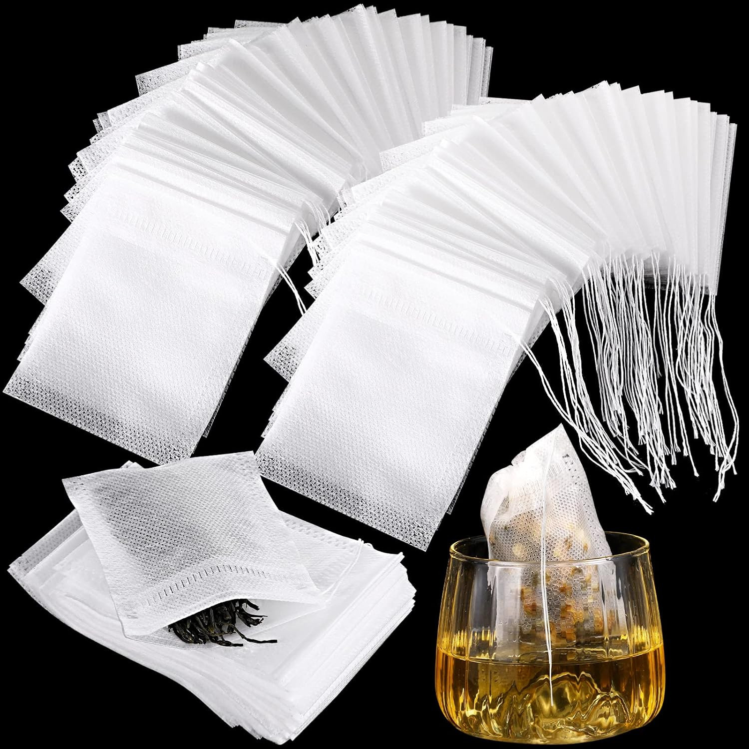 1000 Pcs Disposable Tea Bags Bulk for Loose Leaf Tea Drawstring Empty Coffee Sac