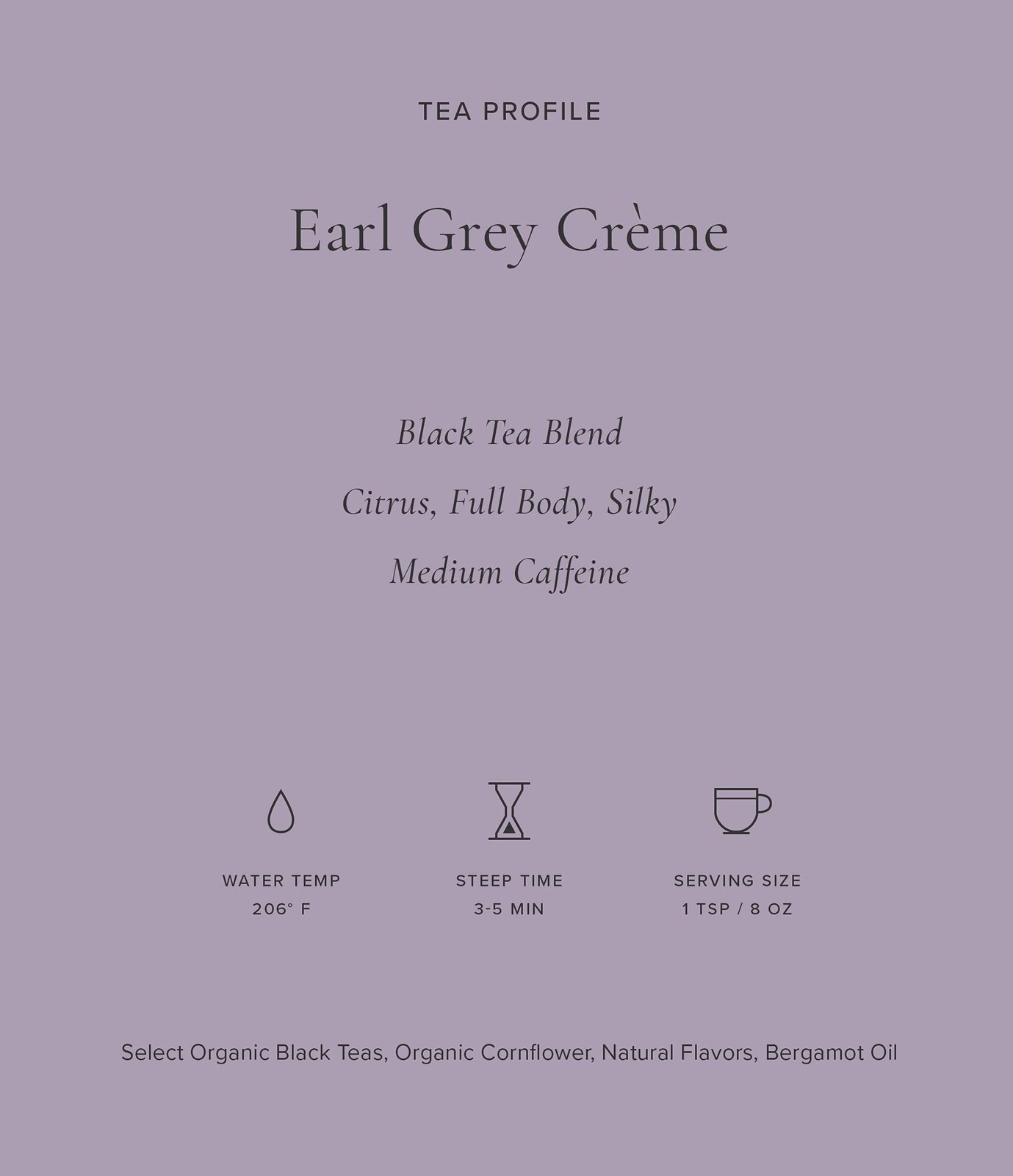 | Organic Earl Grey Creme Tea 2.5oz | Artisan Loose Leaf Tea Tin