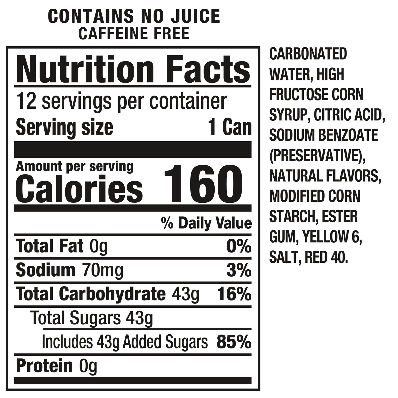 Crush Caffeine Free Orange Soda Pop, 12 fl oz, 12 Pack Cans-free SHIPPING.