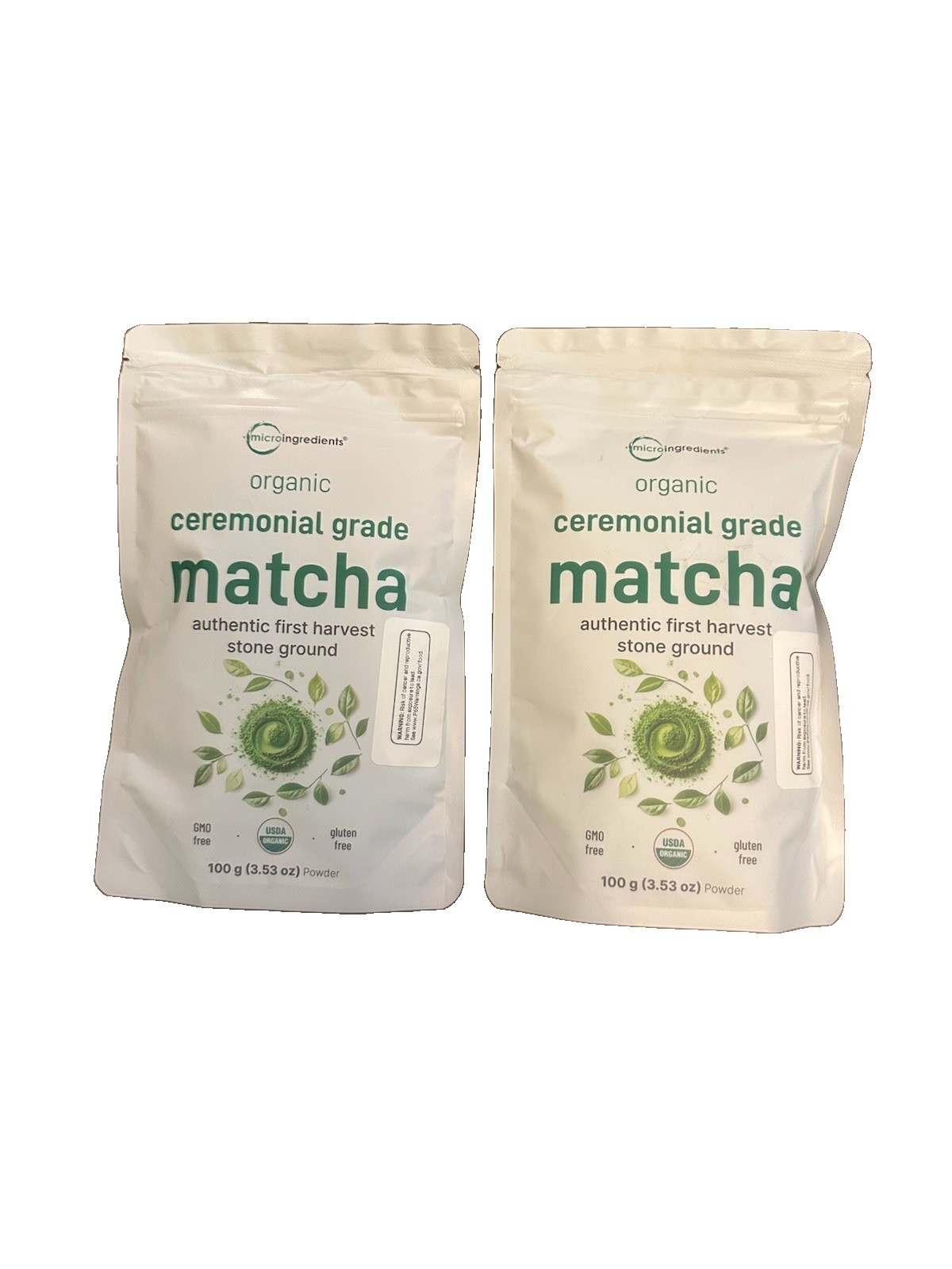 Organic Ceremonial Grade Matcha Powder, 3.53 oz (100 g) 2 Bags!!!!!