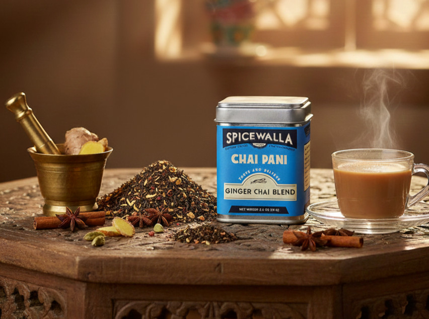 Chai Pani Ginger Tea Indian Chai Blend Spiced Black Tea (Spicewalla) 2.6 oz
