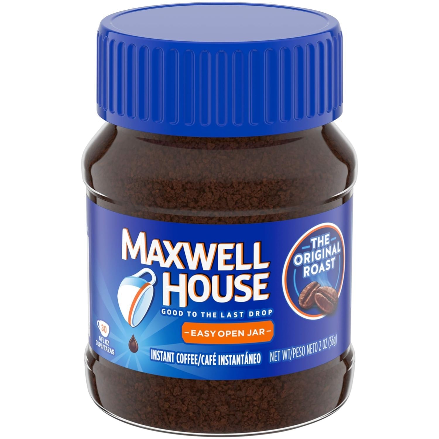 Instant Coffee Ground Medium Roast 2oz Jar Kosher Caffeinated Classic Blend