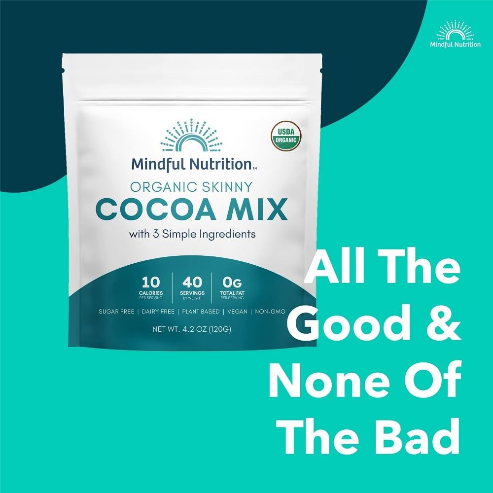 Mindful Nutrition Organic Skinny Hot Cocoa Mix – 40 Servings – Sugar Free…