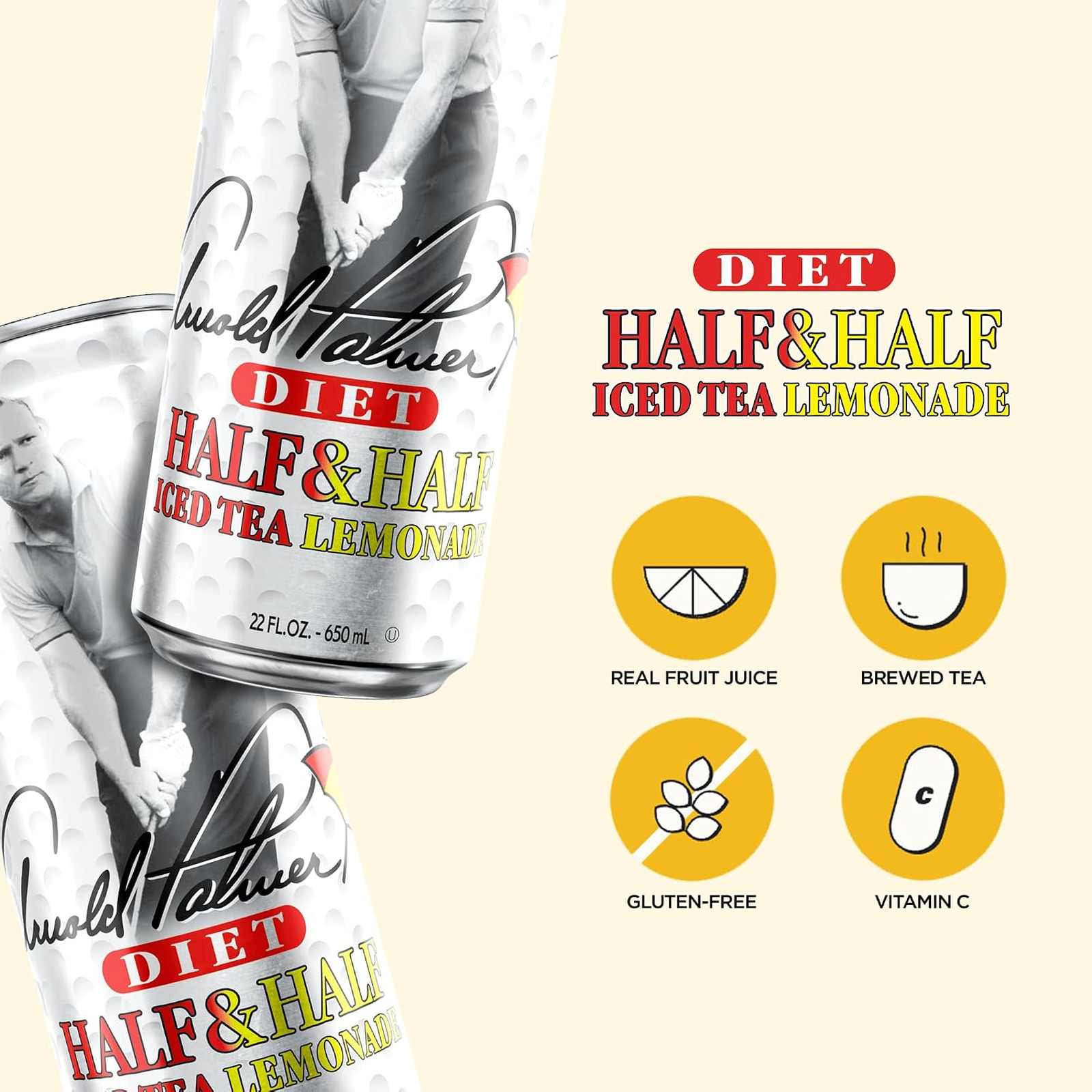 Diet Arnold Palmer Beverage Half and Half 22 Fl Oz Pack