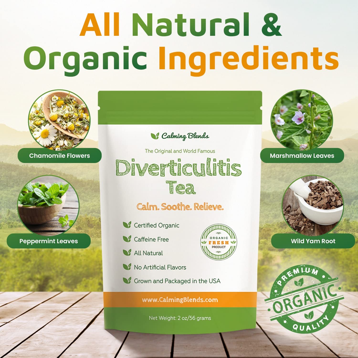 Diverticulitis Tea | Te Organico De Hojas Sueltas, Sin Cafeina | 36 C
