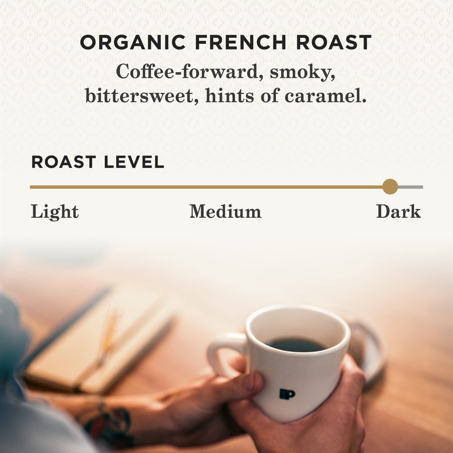 , USDA Organic Dark Roast Ground Coffee – French Roast 18 Ounce Bag