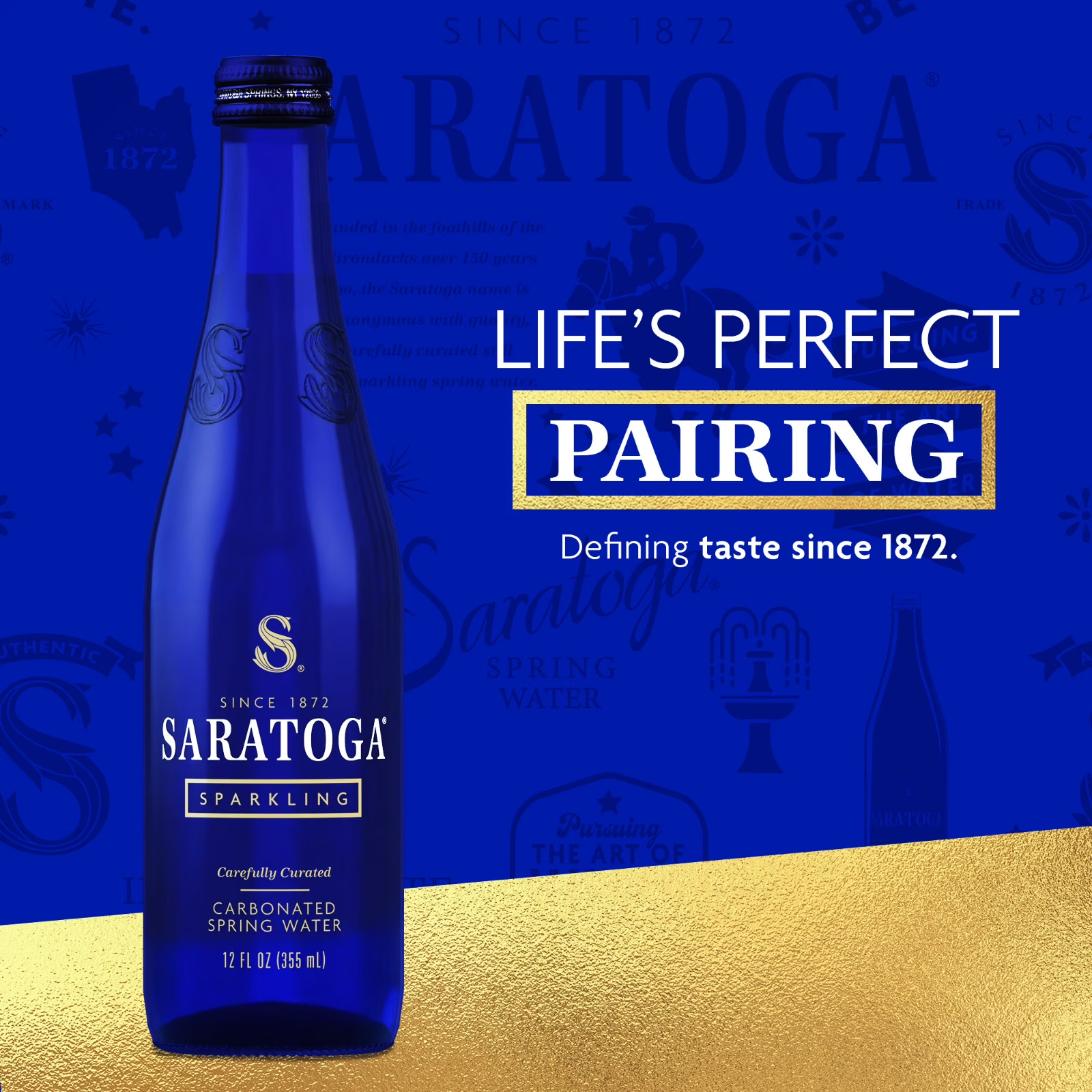 Saratoga Sparkling Spring Water, 12 fl oz, 12-pack Glass Bottles- Free Shipping