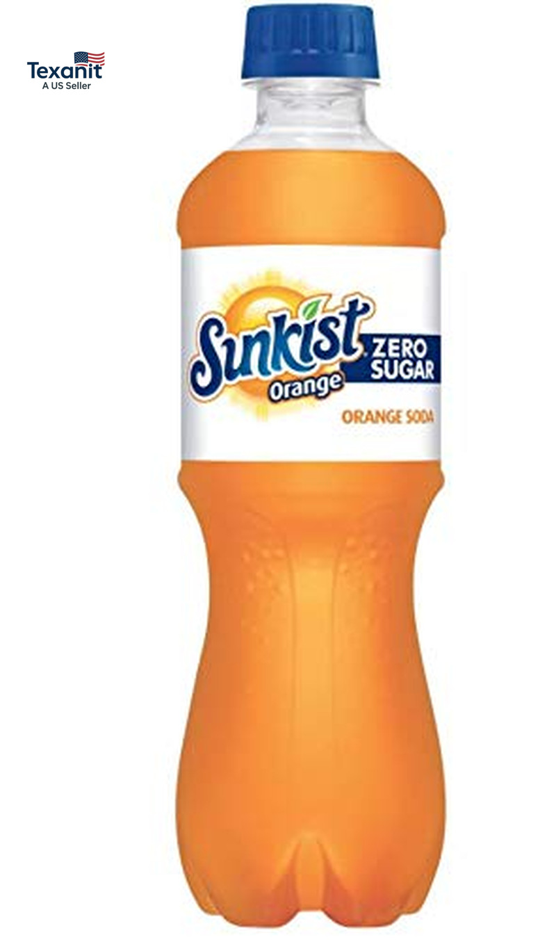 Sunkist Orange Zero (Diet) Soda 20 Oz Bottles (Pack of 12, Total of 240 FL OZ)