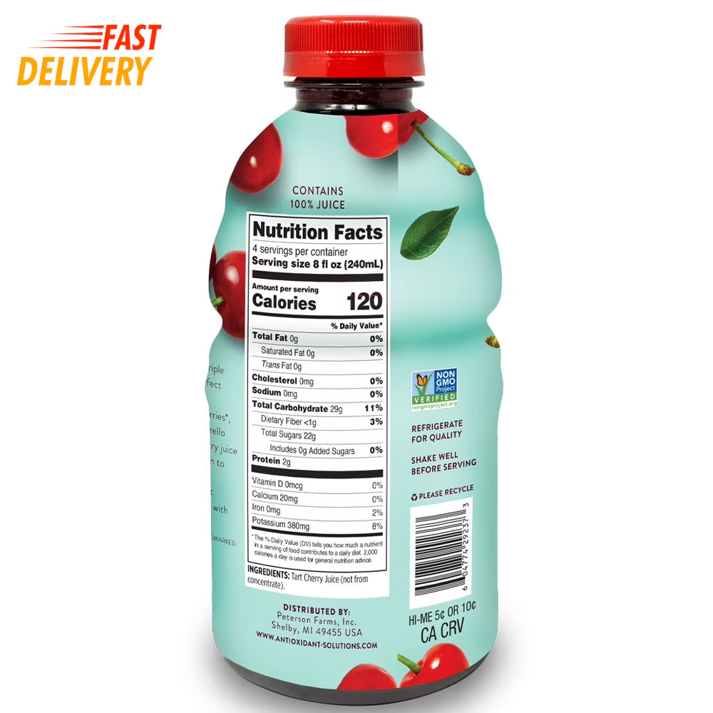 (6 Pack) utions Tart Cherry Juice, Not from Concentrate, 32 Fl Oz, 6 Pack 👌 ✅