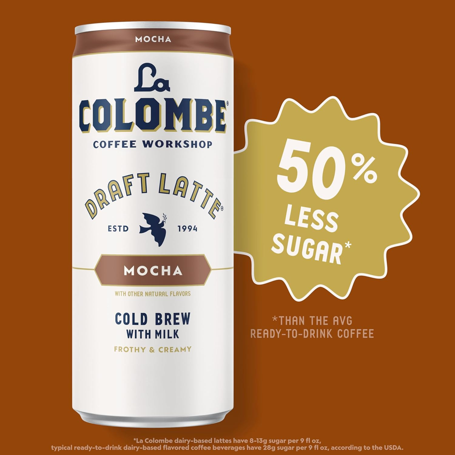 Mocha Draft Latte Ready To Drink Cold Brew Coffee 9oz Cans 4 Pack